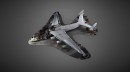 Photogrammetric 3D model of the destroyed Antonov An-225 Mriya