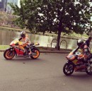 Dani Pedrosa and Jack Miller on the streets of Melbourne
