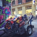 Dani Pedrosa's and Jack Miller's bike on a trailer in Melbourne