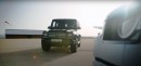 Mercedes-Benz G-Class Vs Land Rover Defender Bomber pulling challenge