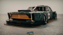 Ford Fairlane Galaxie 500 slammed widebody carbon fiber restomod rendering by altered_intent