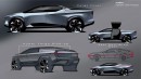 DeLorean Alpha4, the fuel cell SUV that was a pickup truck in its sketches