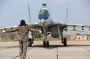 Landed Mig-29, note the big air intakes closed