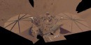 Dust-covered lander takes selfie on April 24, 2022