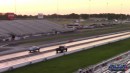 Quadcab Mopar diesel truck drags supercharged Ford Mustang, Huracan Spyder on DRACS