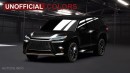 2024 Lexus TX seven-seat three-row luxury SUV rendering by AutoYa