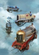 Digital Artist Creates "Universe Scrap" Where Classic Cars Float in the Sky