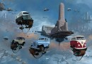 Digital Artist Creates "Universe Scrap" Where Classic Cars Float in the Sky