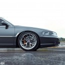 Lowered Cadillac STS Satin Gunmetal Gray HRE rendering by abimelecdesign