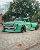Hellephant 1958 Chevy Apache bagged widebody CGI transformation by adry53customs