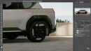 Kia EV9 pickup truck rendering by Theottle