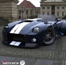AC Shelby Cobra V8 modernization rendering by HotCars and rostislav_prokop