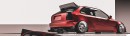 Slammed Widebody Honda Civic EK forged carbon rendering by musartwork