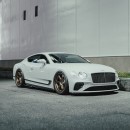 Stanced Bentley Continental GT on Volk Rays TE37 rendering by the_kyza