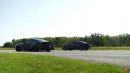 Ford Fusion Sport vs Mustang EcoBoost drag and roll races on Sam CarLegion