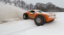 Dodge Challenger "General Lee" on 44-inch Tires Hits the Snow