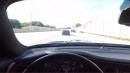 Dodge Challenger Hellcat Drag Races Chevrolet Camaro ZL1 on highway