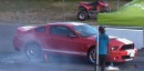 Dodge Challenger Hellcat Drag Races Modded Mustang Shelby GT500