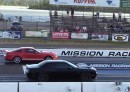 Dodge Challenger Hellcat Drag Races Modded Mustang Shelby GT500