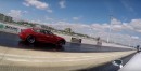 Dodge Challenger Hellcat Drag Races Tesla Model S P100D