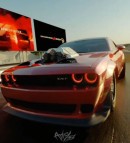 Dodge Challenger Hellcat Redeye with twin superchargers (rendering)