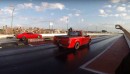 Dodge Challenger Hellcat Takes On Ford F-150 Race Truck