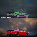 Dodge Challenger Bubbly Lightyear Muscle Car rendering by tuningcar_ps