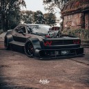 Blown Dodge Challenger widebody render inspired by Arrma Felony RC car