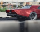 Dodge Challenger SRT Hellcat extreme stanced makeover render by yasiddesign on Instagram