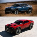 Dodge Challenger TRX and Charger TRX renderings