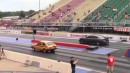 Dodge Charger SRT Hellcat drag races Hellion twin turbo Mustang, Nova, Camaro on DRACS