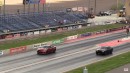 Dodge Charger SRT Hellcat Widebody drags Trackhawk and SRT Challenger on Wheels