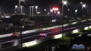 Dodge Charger SRT Hellcat drag races Camaro SS, Corvette on DRACS