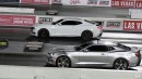 Dodge Charger SRT Hellcat vs Chevy Camaro SS on Wheels
