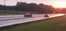 Dodge Demon Crashes while Drag Racing Classic Camaro