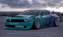 Dodge Challenger SRT Demon Fall(k)en widebody kit render by bradbuilds on Instagram