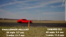 Dodge Challenger SRT Hellcat drag races Chevrolet Camaro ZL1 1LE