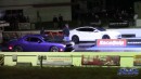 Dodge Challenger SRT Hellcat drags Redeye and Plaid on DRACS