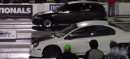 Dodge Neon SRT-4 Underdog Drag Races Mustang Boss 302
