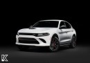 Dodge Nero SRT based on Alfa Romeo Stelvio QV rendering by KDesign AG