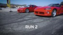 Dodge Viper drag races Acura NSX