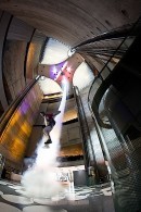 Indoor skydiving at the Mercedes-Benz Museum