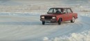Dozens of Old Ladas Take Part in Russian Winter Drift Fest
