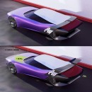 2045 Plymouth Road Runner Superbird EV CGI revival by hayden_design
