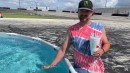 Cleetus McFarland's cars, airboats, drift racers, helicopter at pool party