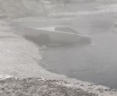 Tesla Cybertruck gets stuck in the river