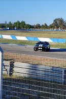 Ford Mustang crashes during track day