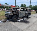 Hummer burns down after driver stocks up on gasoline, loads it in the back