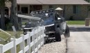 Cybertruck driver takes down a fence