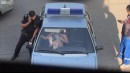 Police Lada vs. drunk lady
